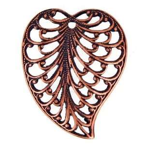  20mm Kabela Design Antique Copper Exotic Leaf Charm: Arts 