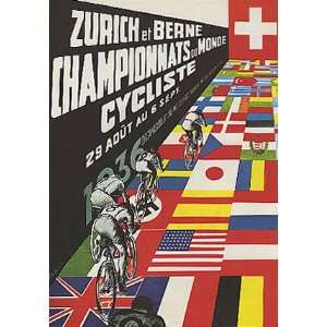 ZURICH ET BERNE 1936 Championnats du Monde Cycliste Vintage Bicycle 