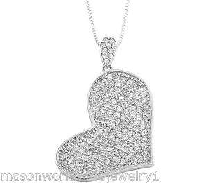 AWESOME ELEGANT PAVE HEART PENDANT NECKLACE 2.00 CTW  
