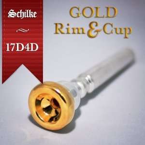  Schilke 17D4d Trumpet Mouthpiece 24k Gold Rim & Cup 