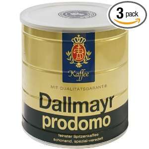 Dallmayr Gourmet Coffee, Prodomo (Ground), 1000 Gram Tins (Pack of 3 