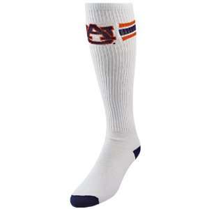  NCAA Auburn Tigers White Retro Knee High Tube Socks 