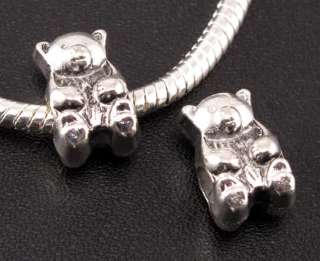 30pcs Tibetan Silver Bear Spacer Beads Fit European Charm Bracelet 