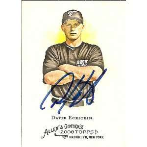  David Eckstein Signed Blue Jays 2008 Allen Ginter Card 