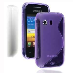   LINE GEL CASE & PACK OF 6 SCREEN PROTECTORS FOR SAMSUNG GALAXY Y S5360
