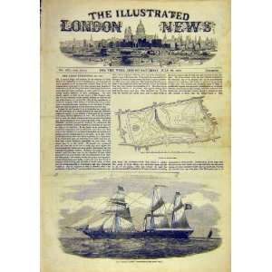  Plan Hyde Park Helena Sloman Steam Ship Old Print 1850 