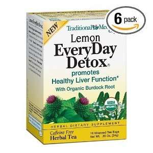 Traditional Medicinals Herbal Teas Lemon Every Day 16 BAG, (Case of 6)
