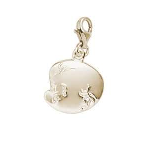  Rembrandt Charms Babys Face Charm with Lobster Clasp, 10K 