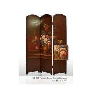  Painted Floral Bouquet Screen: Home & Kitchen