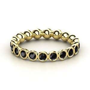    Pod Eternity Band, 14K Yellow Gold Ring with Black Diamond Jewelry
