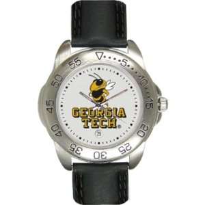   Tech Yellow Jackets Sport Leather Mens Watch: Sports & Outdoors