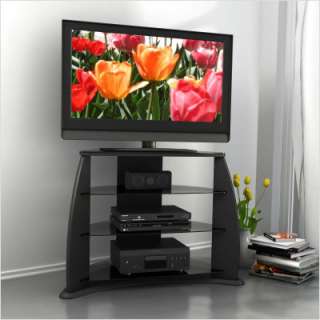 dCOR design Fior 32  46 TV Stand in Black Lacquer  