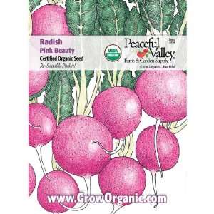  Organic Radish Seed Pack, Pink Beauty: Patio, Lawn 