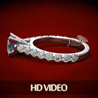 25 TCW 14k White Gold Princess Cut Natural Diamond Engagement Ring 
