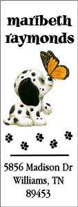 PUPPY AND BUTTERFLY #10 TALL RETURN ADDRESS LABELS  