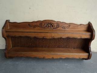 Nice old French Country oak wall shelf # 07133  