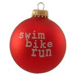 Swim Bike Run Christmas Ornament   Frost 