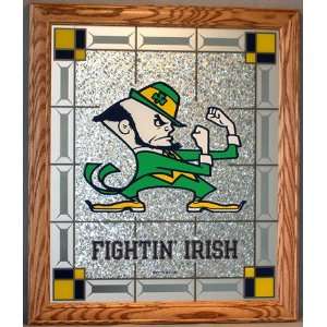    NCAA Notre Dame Fighting Irish Glass Wall Plaque: Home & Kitchen