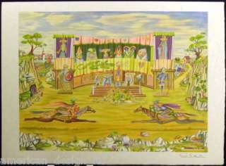 Guillermo Silva Duelo Medieval litho Arches jousting HAND SIGNED MAKE 