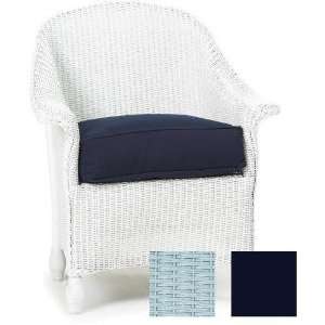  Embassy Dining Chair Fabric: Navy, Finish: White: Sports 