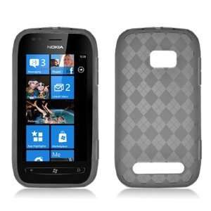  SMOKE PLAID Soft TPU Gel Case Cover For Nokia Lumia 710 (T 