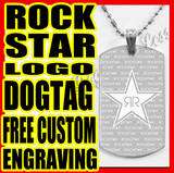 ROCKSTAR Energy Drink Logo Military ID Dog Tag Necklace  