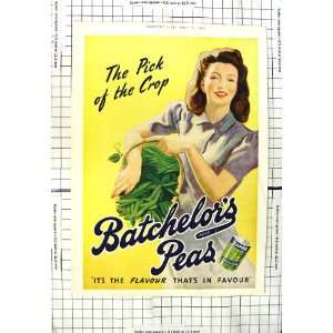  1947 Advertisment BatchelorS Peas Colour Print