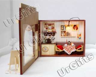 Dollhouse Miniature Kit w/ Light Dense Feeling Moment Coffee Cafe 