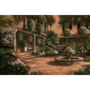 Betsy Brown 36W by 24H  French Quarter Courtyard II CANVAS Edge #1 