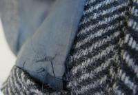 622 Vintage 60s Tweed Herringbone Blazer Jacket Elbow Patches Mod 