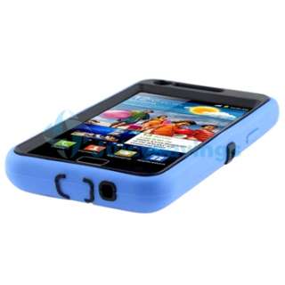 Black Hard Blue Skin Case+Privacy Guard+2 Charger For Samsung Galaxy S 
