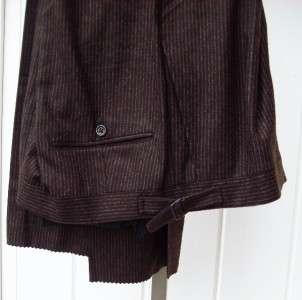   suit 46 long 46L brown stripe Desmond Wool cashmere $1995 nwt  
