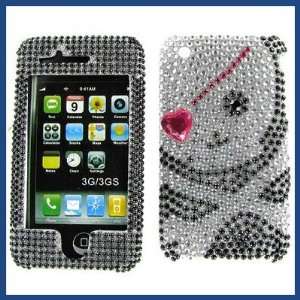  iPhone 3G/3GS Full Diamond Black Skull #1 Protective Case 