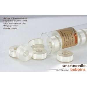  24 White Embroidery Bobbins (Type L)   By Smartneedle 