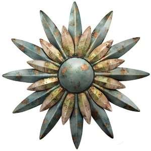   Celestial Body Aqua Sunburst Sun Metal Wall Decor: Home & Kitchen