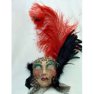  Si Lucia Masquerade Lady With Plume Carnival Mask