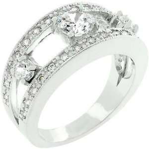   Zirconia Prong Set Anniversary Ring in Size 5: Kate Bissett: Jewelry