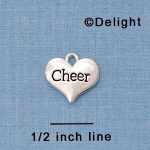  C4229+ tlf   Cheer Heart   Silver Plated Charm: Home 