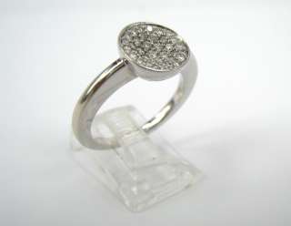 Estate Movado 0.50ct Diamond 18K Solid White Gold Concave Ring Size 5 