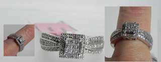 14K W Gold .33ct Princess cut Diamond Wedding Engagement Ring  