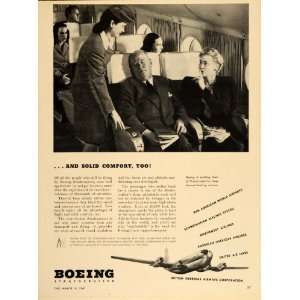  1947 Ad Boeing Stratocruiser Airplane Stewardess Cabin 