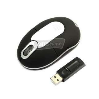 New USB RF Mini Wireless Optical Mouse Black For Laptop  
