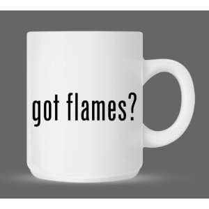  flames?   Funny Humor Ceramic 11oz Coffee Mug Cup: Kitchen & Dining