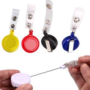 ID Card Holder Reel Retractable Badge Key Tag Clip Name  