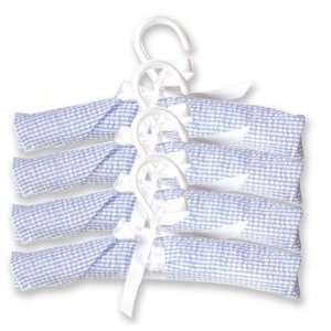  Blue Gingham Padded Hangers  Set of 4 Baby