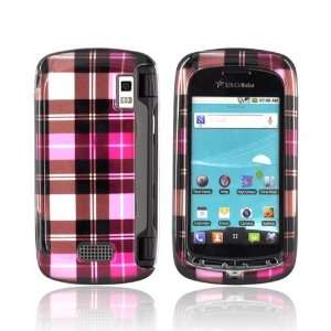 Plaid Pattern of Pink Hot Pink Brown Gray Hard Plastic Case Cover For 