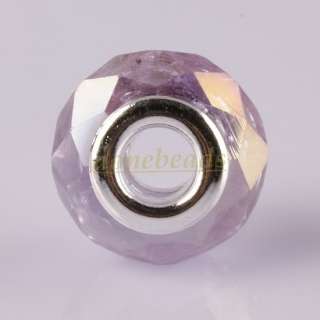 Gj66 Faceted Orchid Purple Crystal Glass Charm Bead 50X  