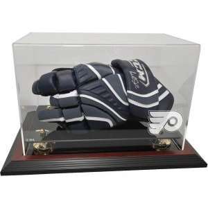 Hockey Player Glove Display Case, Mahogany   Philadelphia Flyers   NHL 