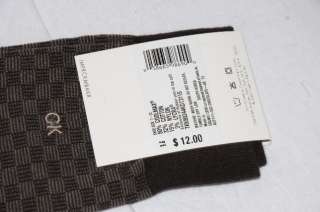 Calvin Klein BROWN Checker Coolmax Dress Sock ACF111  