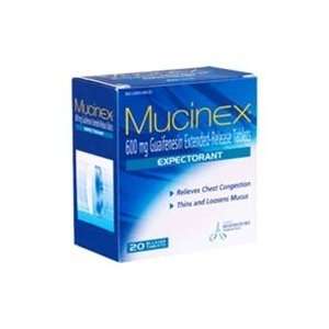 Mucinex Expectorant    20 Tablets 